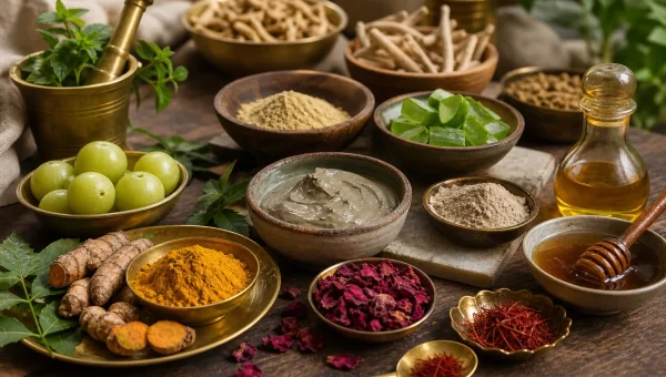 Ayurvedic Face Yoga: 12 Exercises Paired with Herbal Application